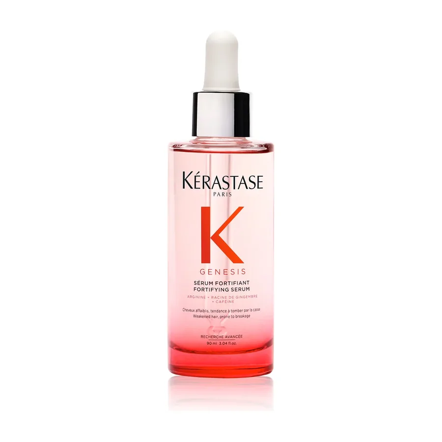 Genesis serum bottle with dropper, pink label