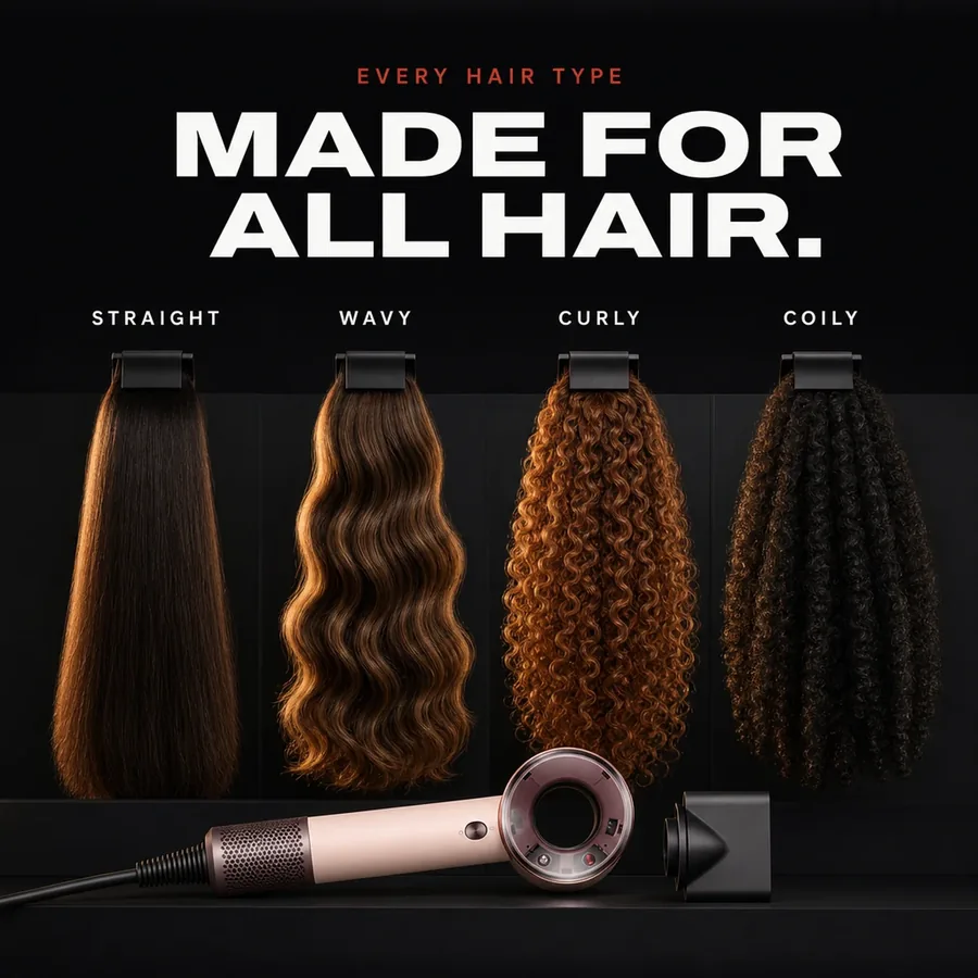 Every hair type: made for straight, wavy, curly and coily hair.