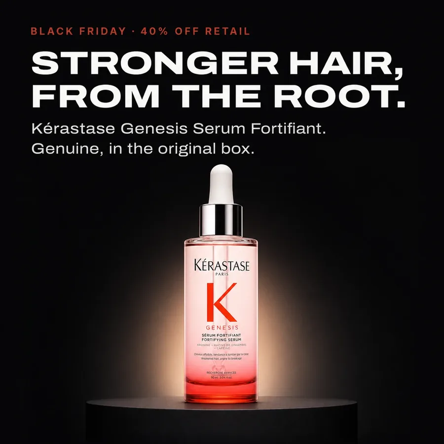 Black Friday, 40% off retail. Stronger hair, from the root: Kérastase Genesis Serum Fortifiant, genuine, in the original box.