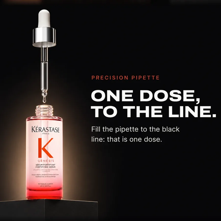 Precision pipette: filled to the black line, one pipette is one dose.