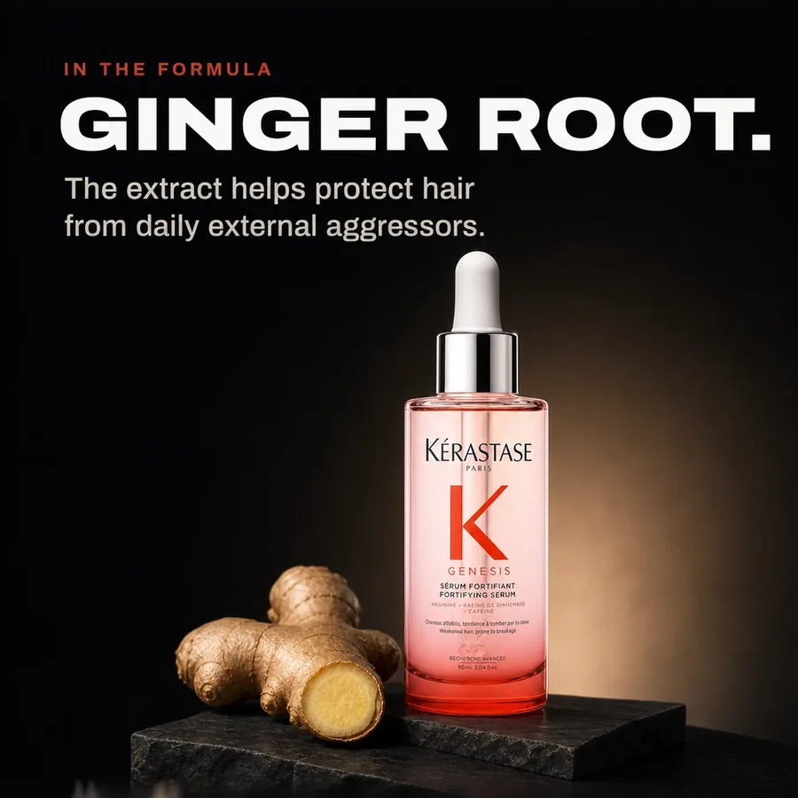 In the formula: ginger root extract, which helps protect hair from daily external aggressors.