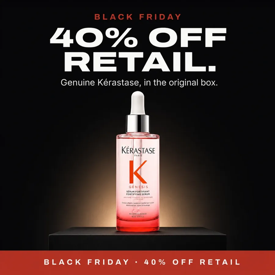 Black Friday: 40% off retail on the Genesis Serum Fortifiant. Genuine Kérastase, in the original box.