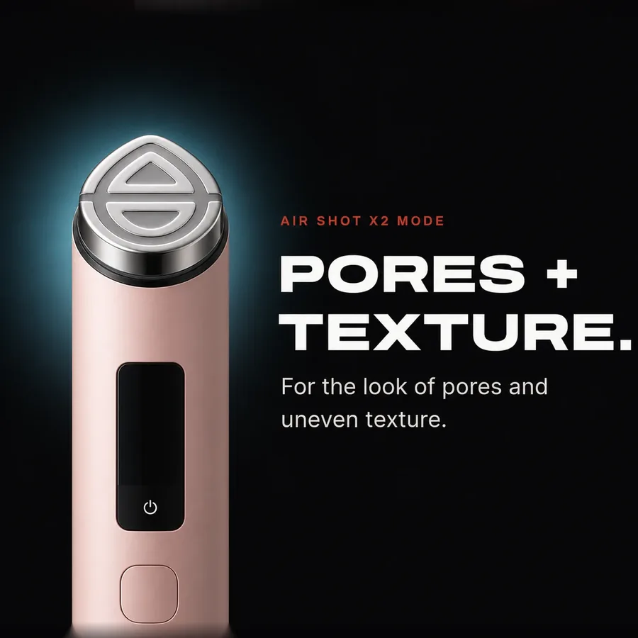 Air Shot X2 mode: for the look of pores and uneven texture.