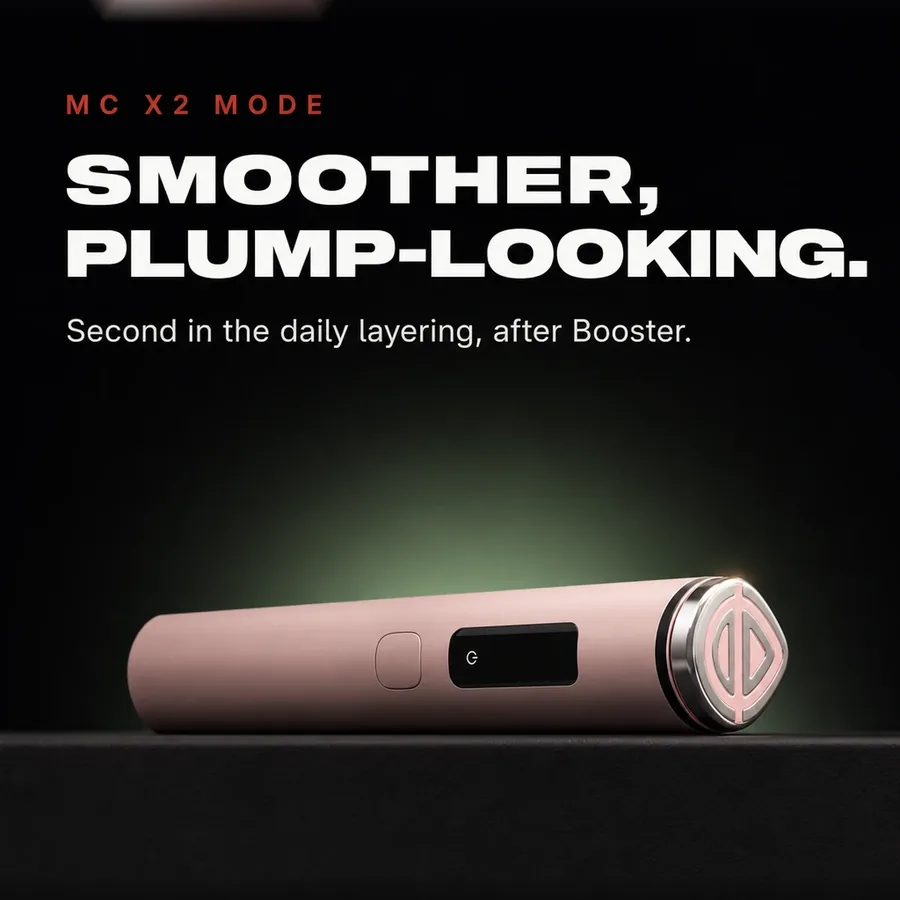 MC X2 mode: for smoother, plump-looking skin, second in the daily layering after Booster.