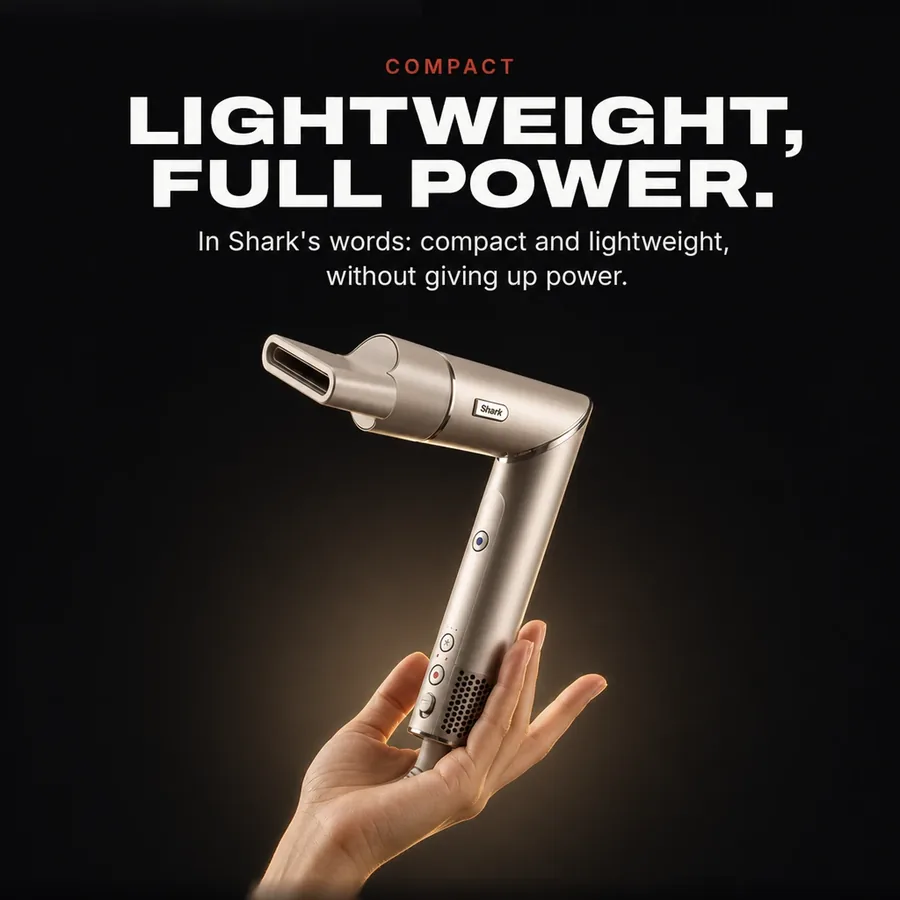 Compact: Shark describes it as lightweight, without giving up power.