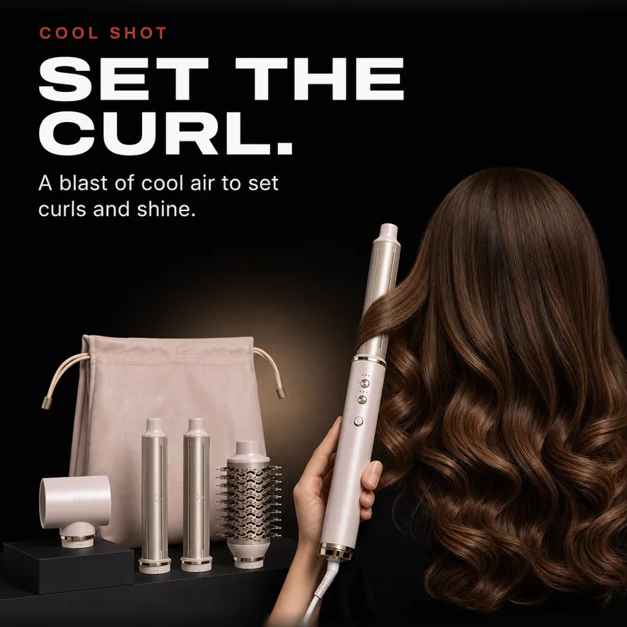 Cool shot: a blast of cool air to set curls and shine.
