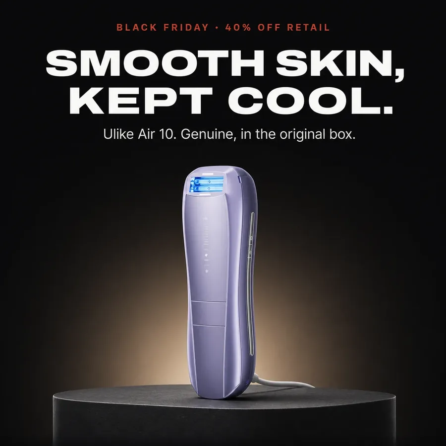 Black Friday, 40% off retail. Smooth skin, kept cool: Ulike Air 10 IPL, genuine, in the original box.