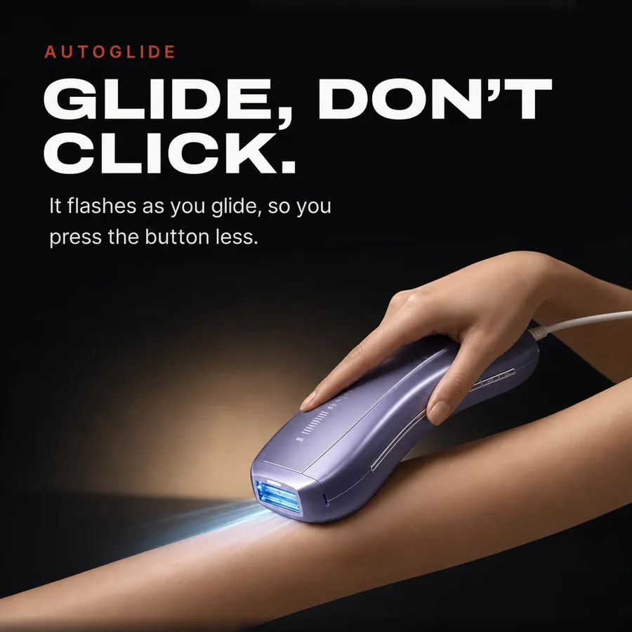 AutoGlide: it flashes continuously as you glide, so you don't press the button for every flash.
