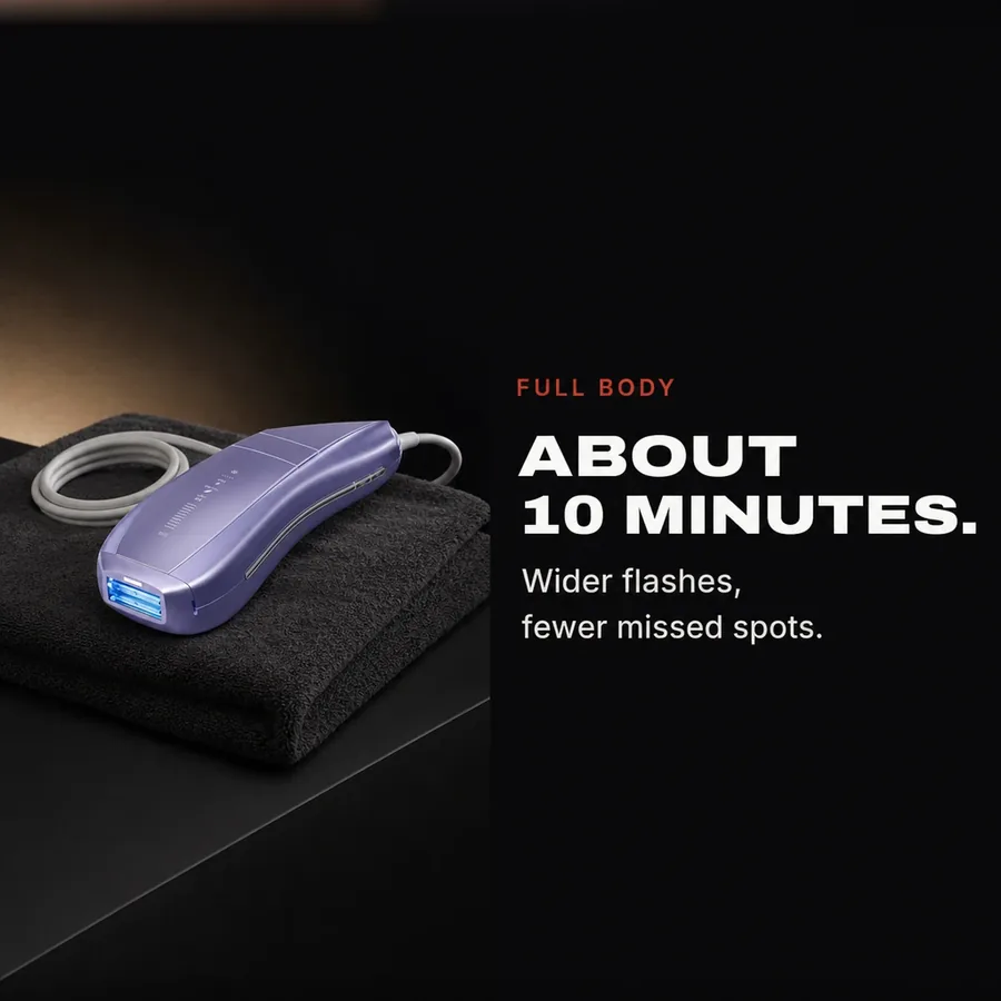 Full body in about 10 minutes: wider flashes mean fewer missed spots.