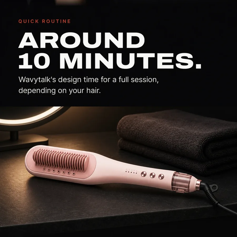 Quick routine: Wavytalk designed a full session to take around 10 minutes, depending on your hair.